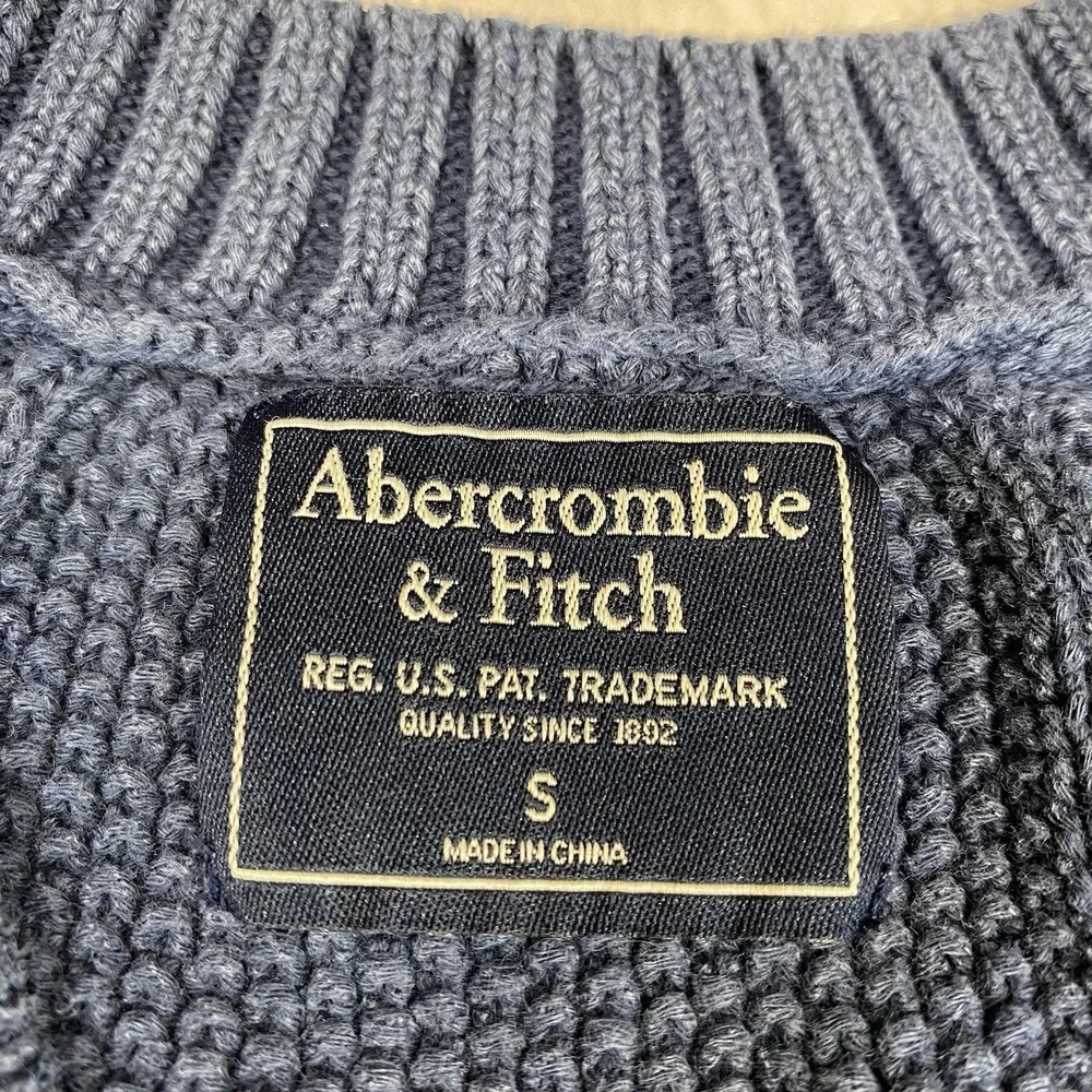 Abercrombie & Fitch Womens Navy Cotton Cable Knit Sweater Vest Size S Preppy